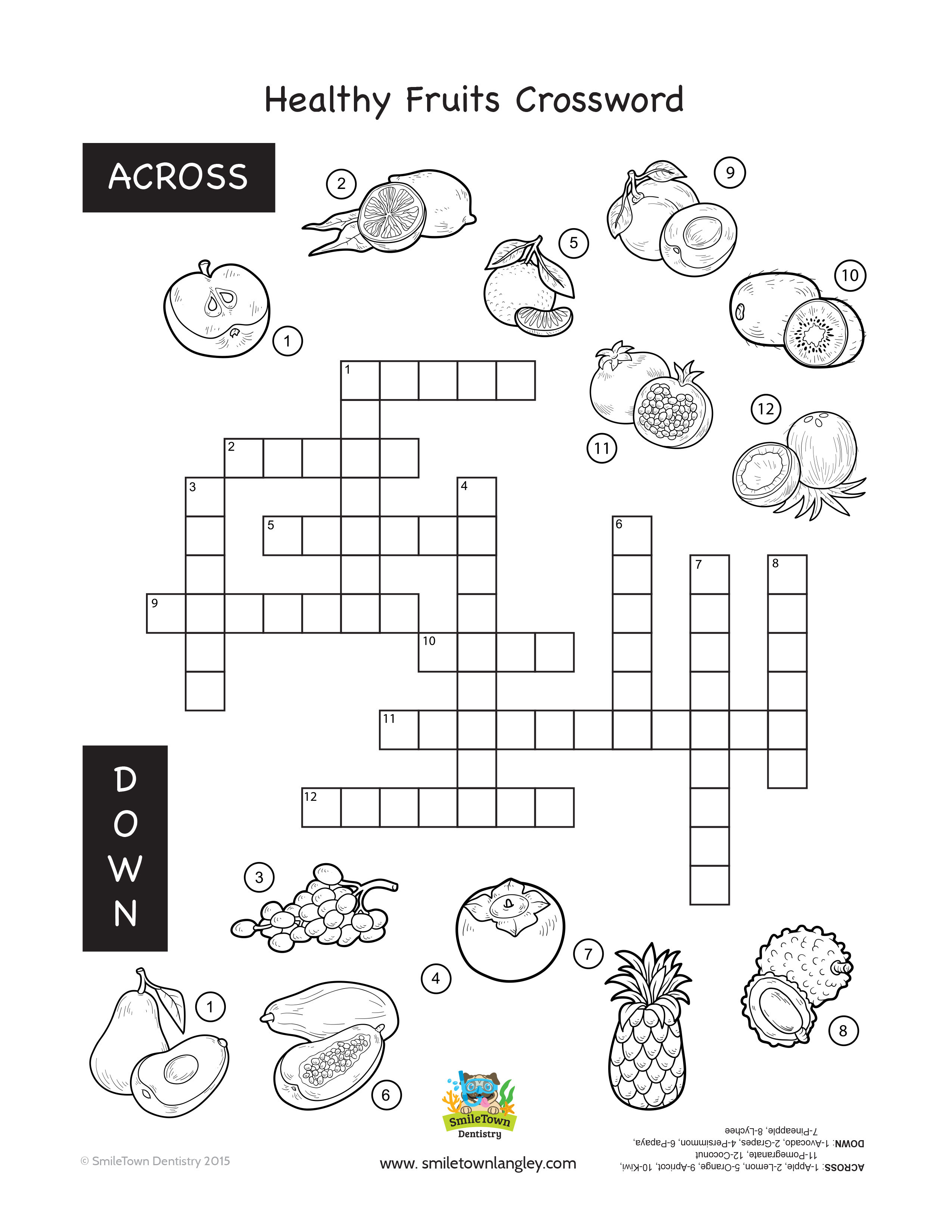 Crossword Puzzle, Langley Childrens Dentist